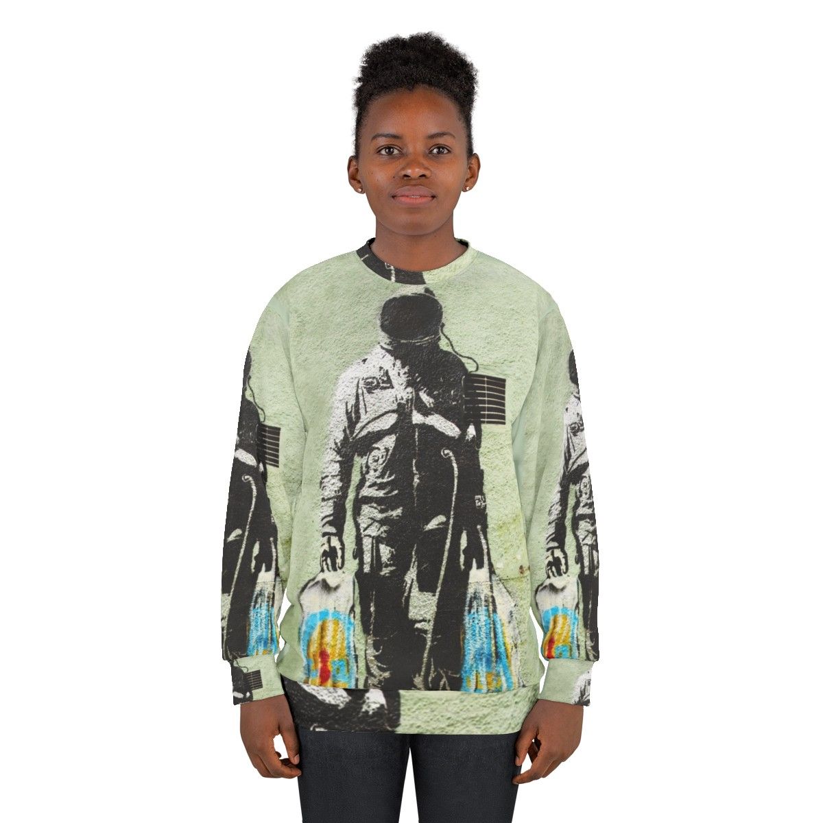 Banksy Astronaut with Shopping Bags Sweatshirt - women