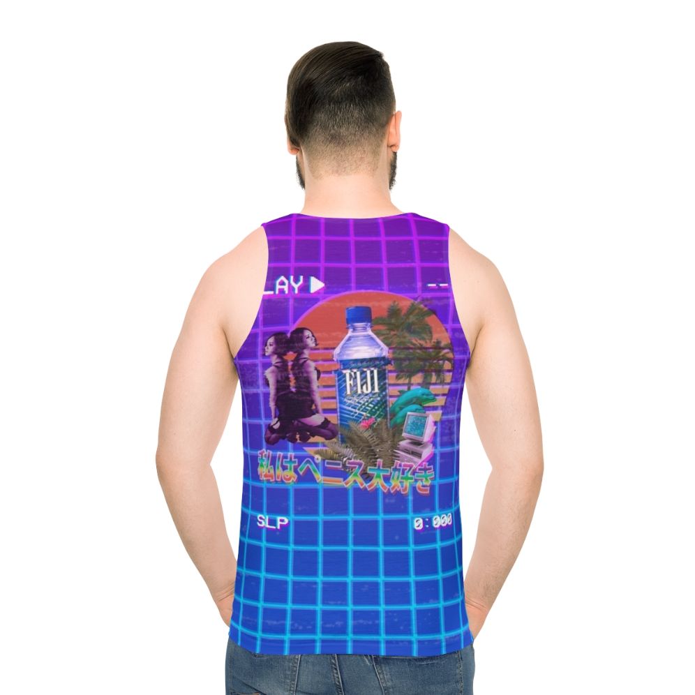 Vaporwave Fiji Bottle Unisex Tank Top - men back