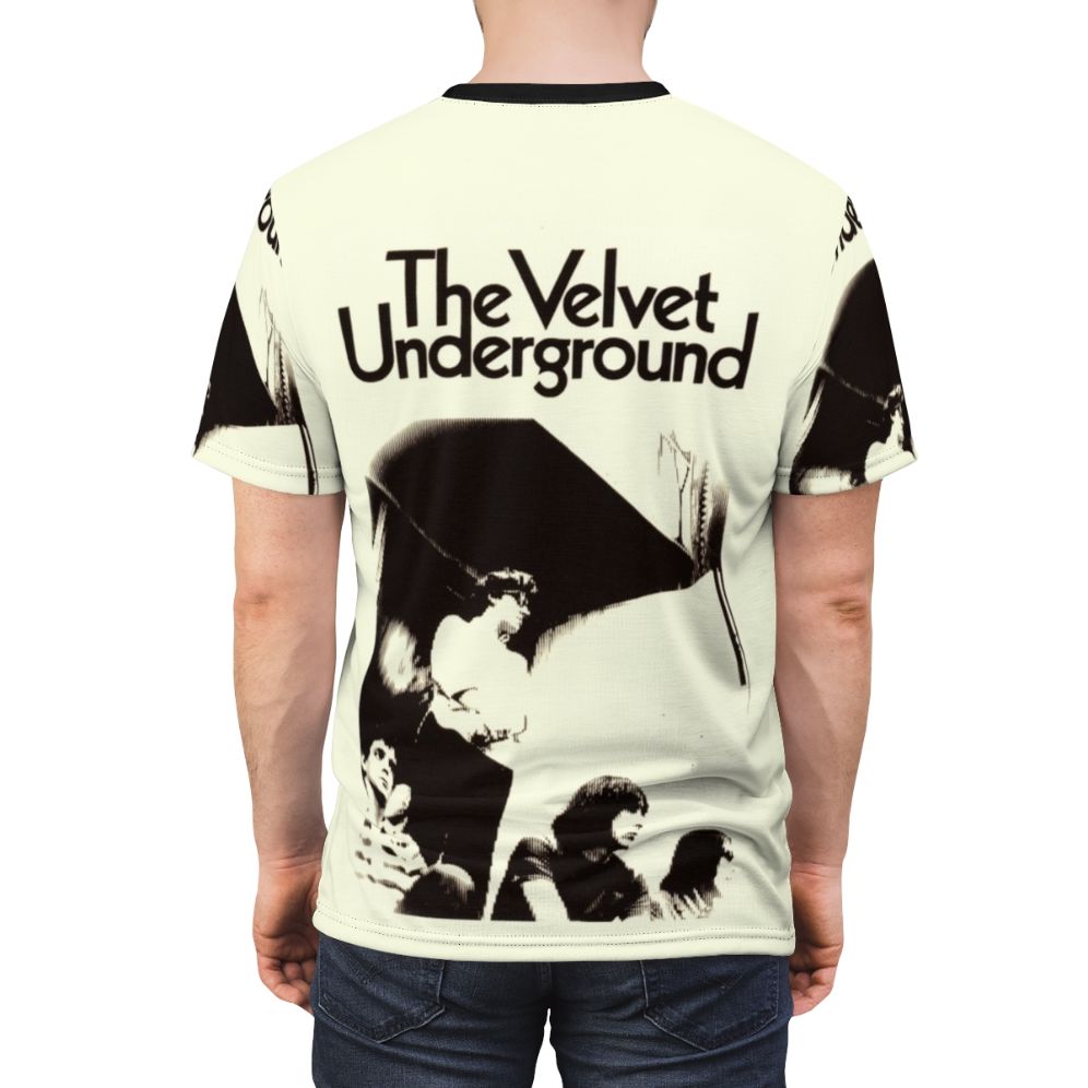 Vintage-style t-shirt featuring the Velvet Underground band name and imagery - men back