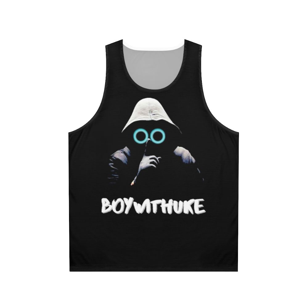 Unisex tank top with "Boy with Uke" and toxic friends design