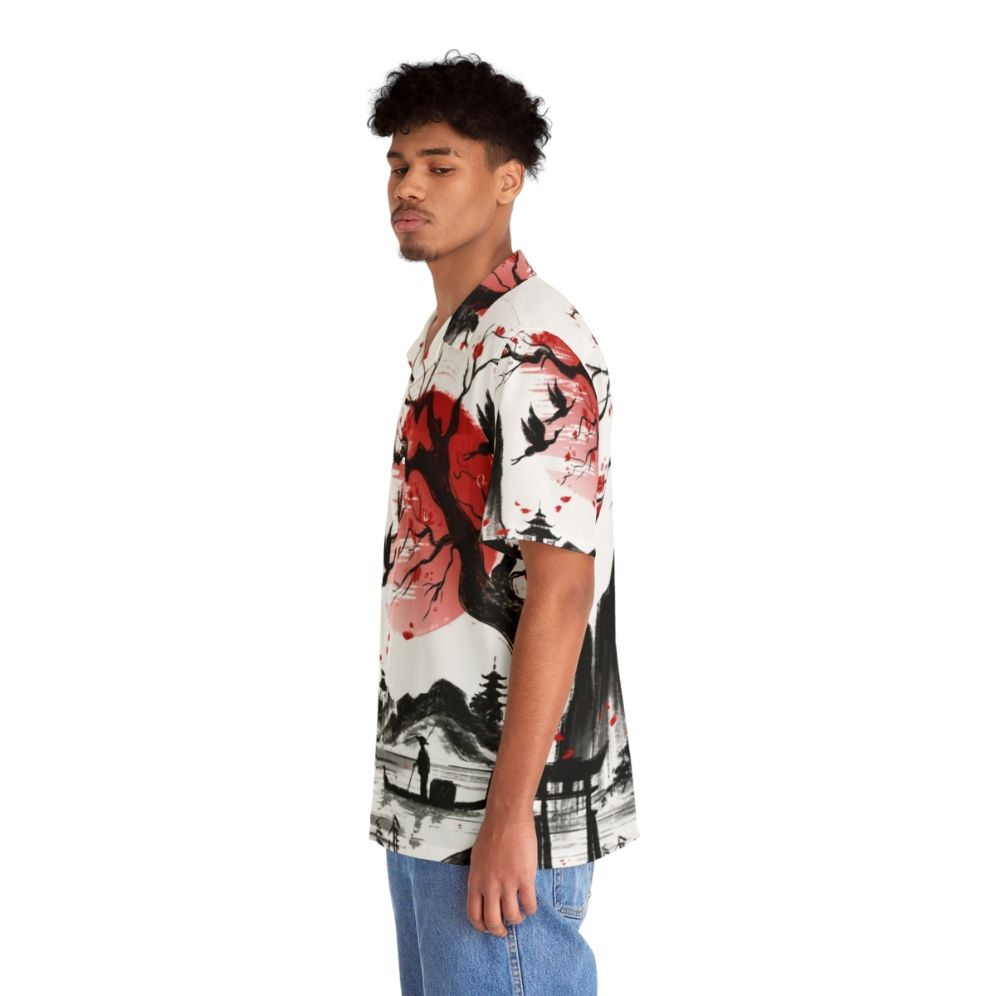 Japanese Hawaiian floral landscape shirt - People Left