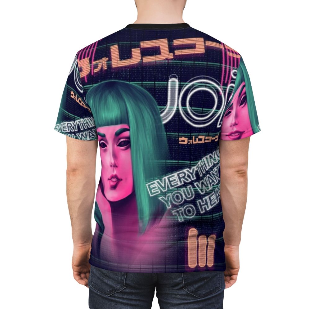 Blade Runner inspired AOP t-shirt featuring AI, robots, and sci-fi elements. - men back