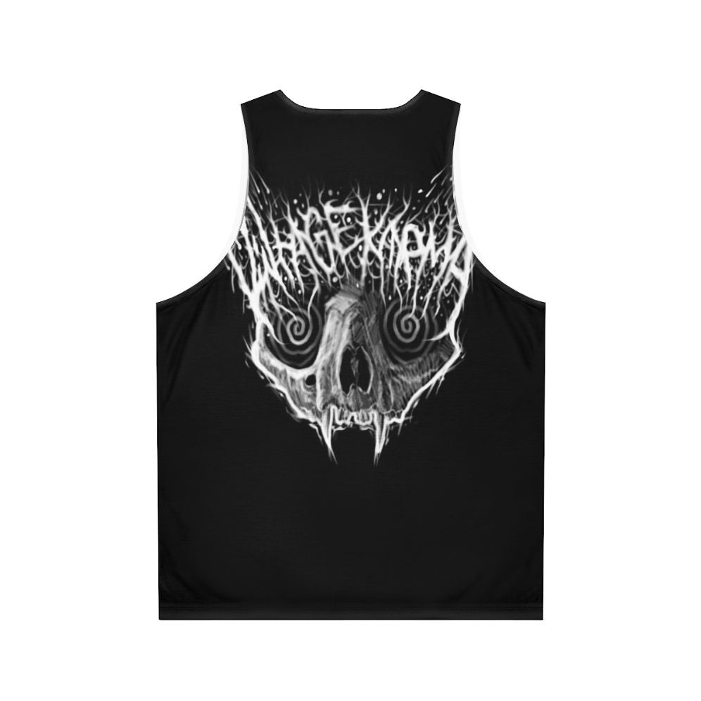 Black metal cat vintage karma unisex tank top - Back