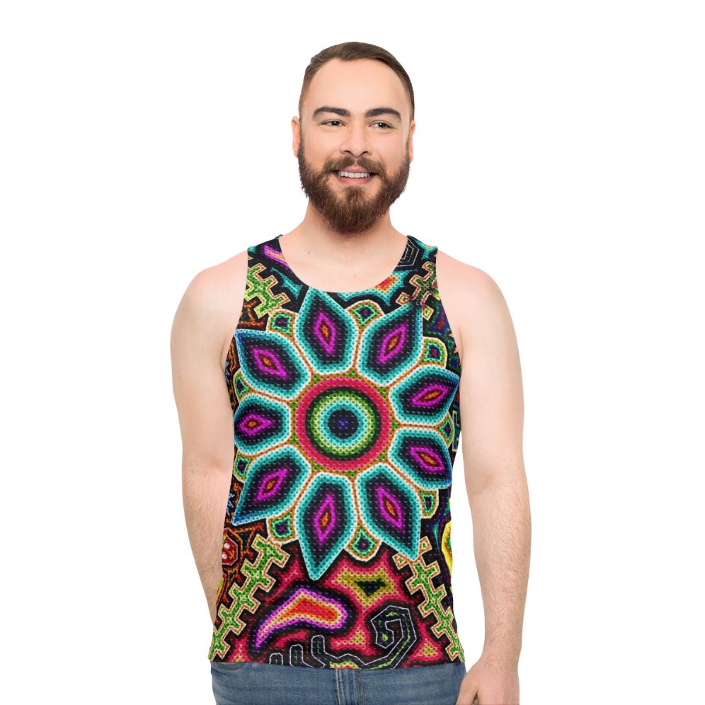 Huichol art Mexico unisex tank top - men