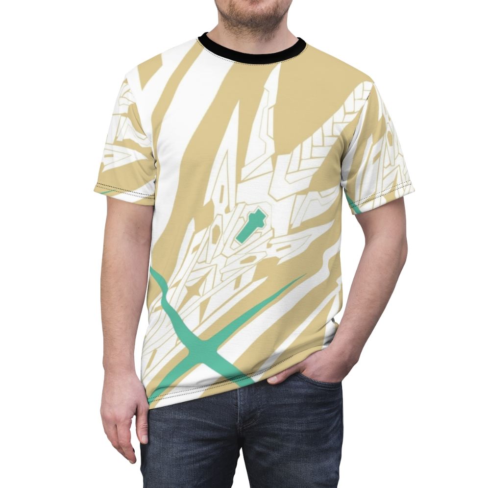 Xenoblade-inspired Aegis Mythra design on a high-quality t-shirt - men front