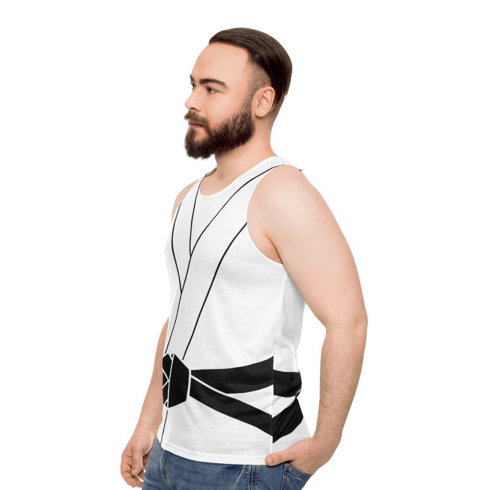 Unisex black belt martial arts tank top - men side