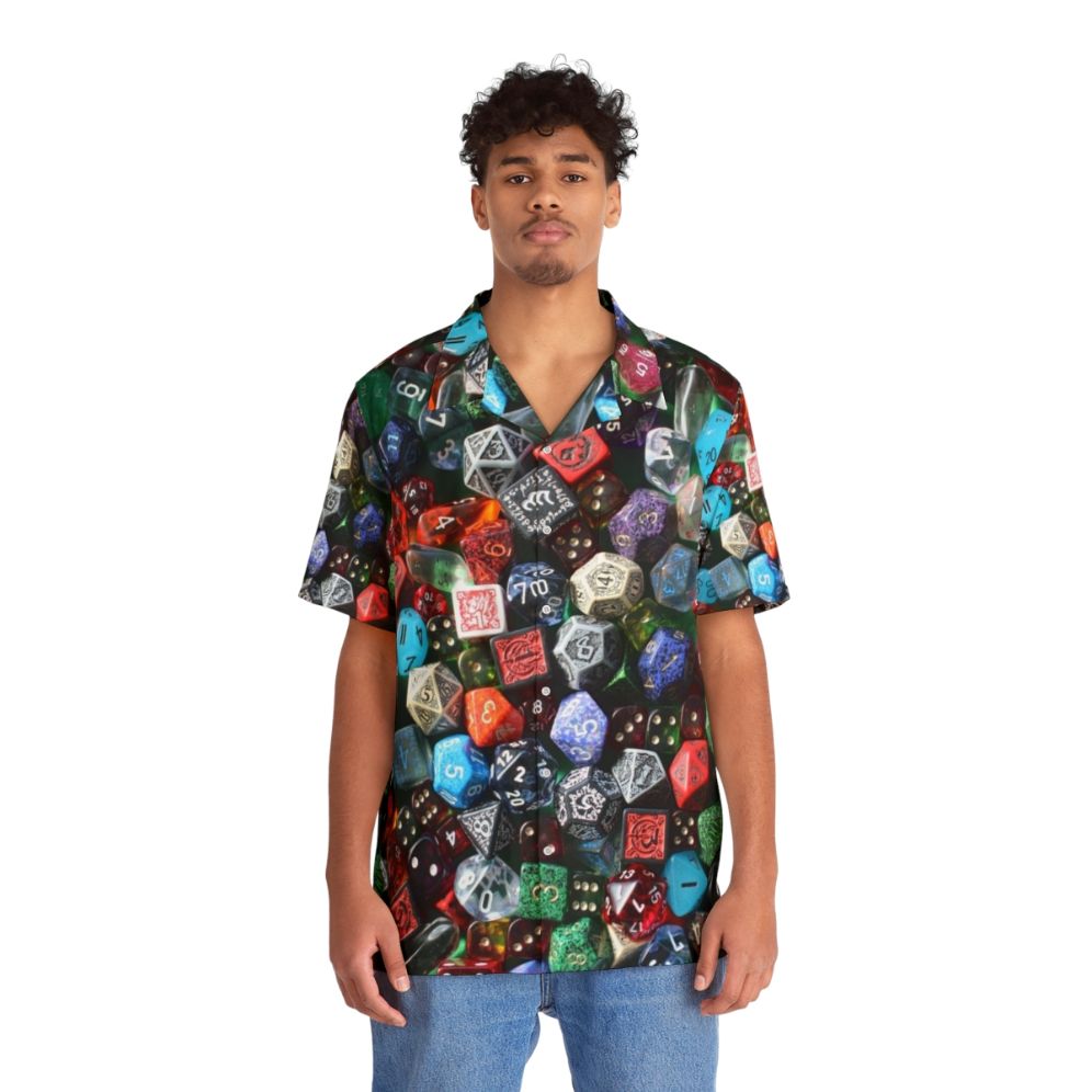 Dice Hawaiian Shirt for Tabletop Gaming Enthusiasts - People Front