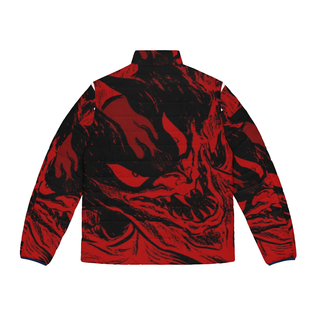 Devilman Crybaby Puffer Jacket featuring the iconic Devilman character from the Netflix anime series - Back