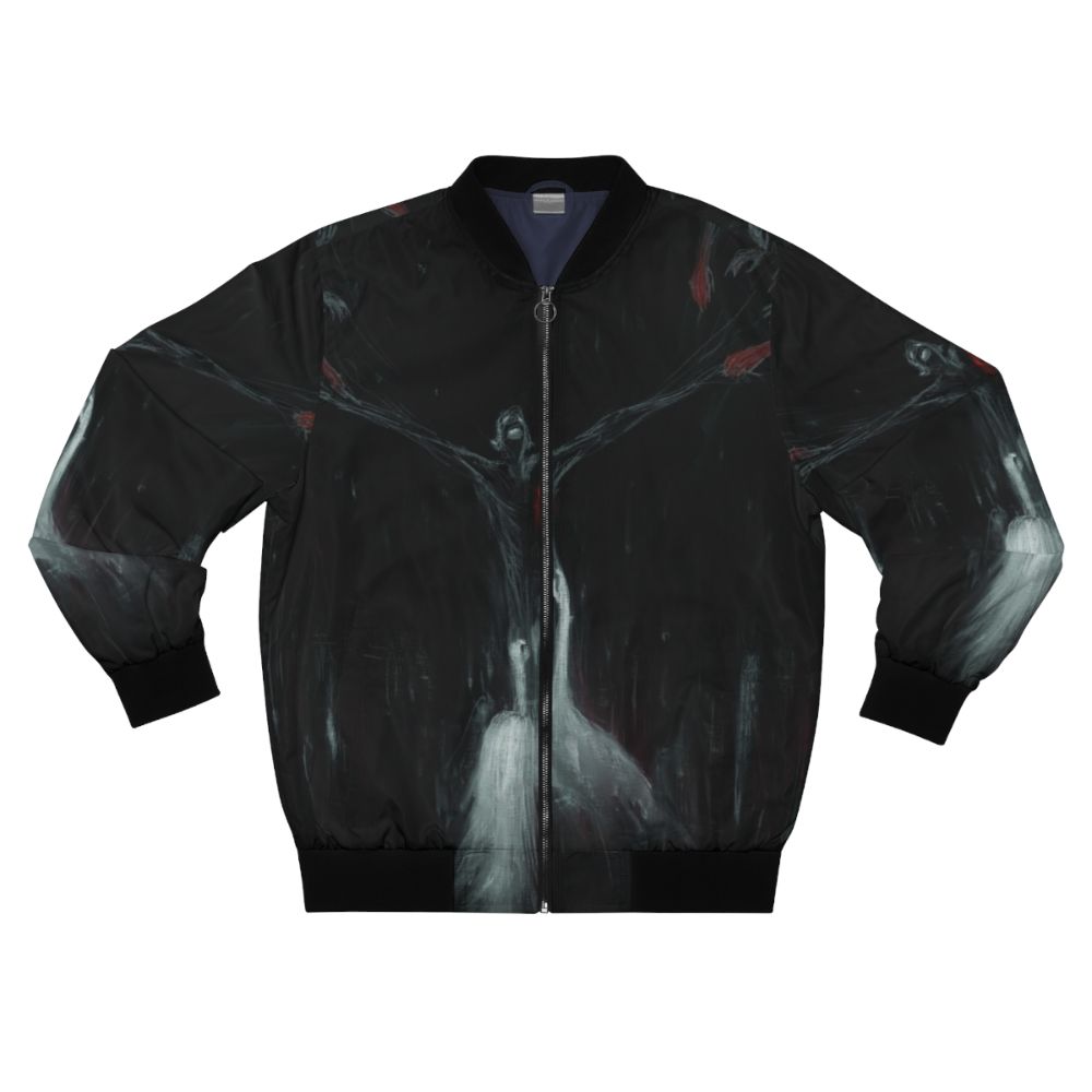 Lantlôs .neon Blackstetics Bomber Jacket - Sleek and stylish black bomber jacket inspired by the German post-metal band's album art.