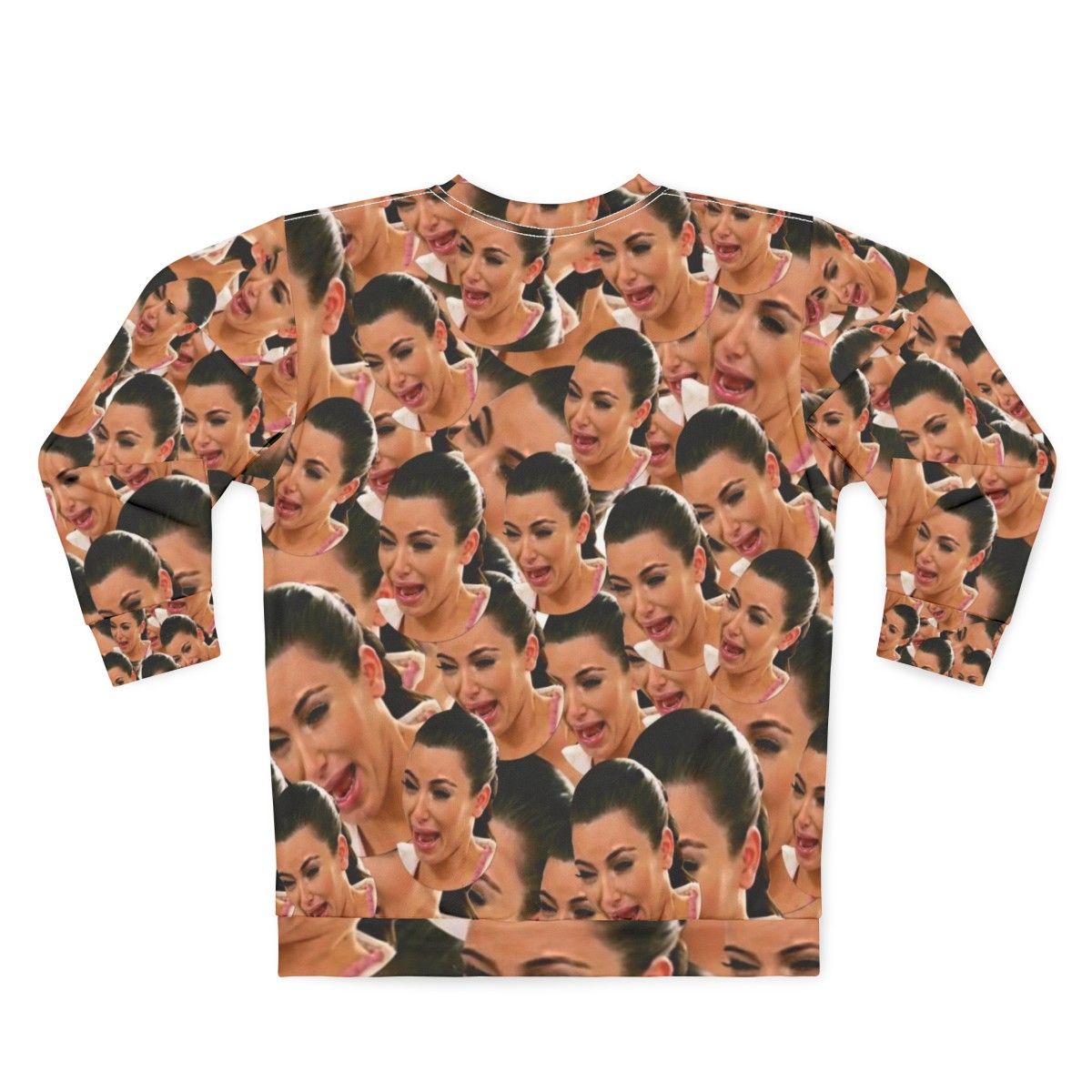 Crying Kim Kardashian Pop Culture Graphic Sweatshirt - Back