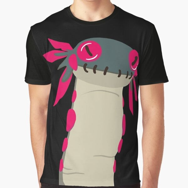 Monster Hunter World Wiggle Worm Graphic T-Shirt featuring the iconic Wiggle Worm monster