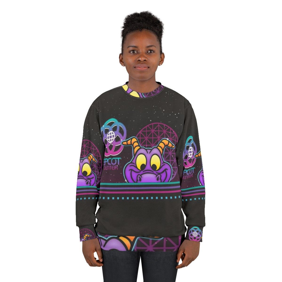 80s Glow Figment Disney Sweatshirt - women