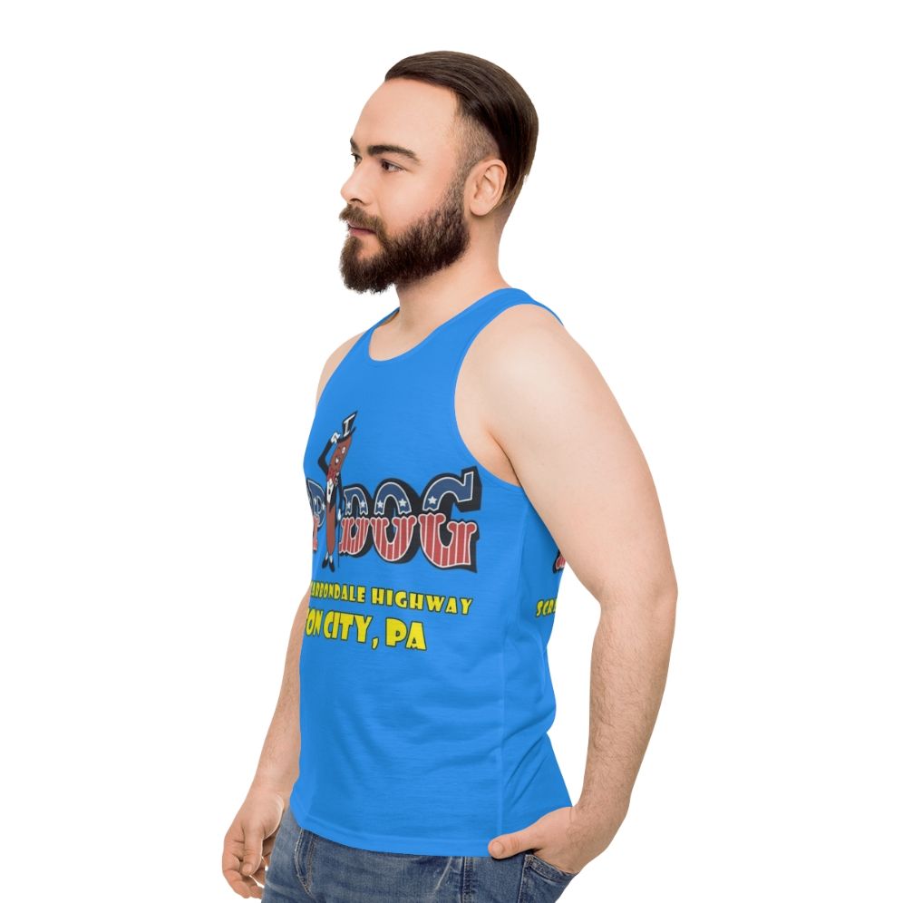 Top Dog Arcade Dickson City Unisex Tank Top - men side