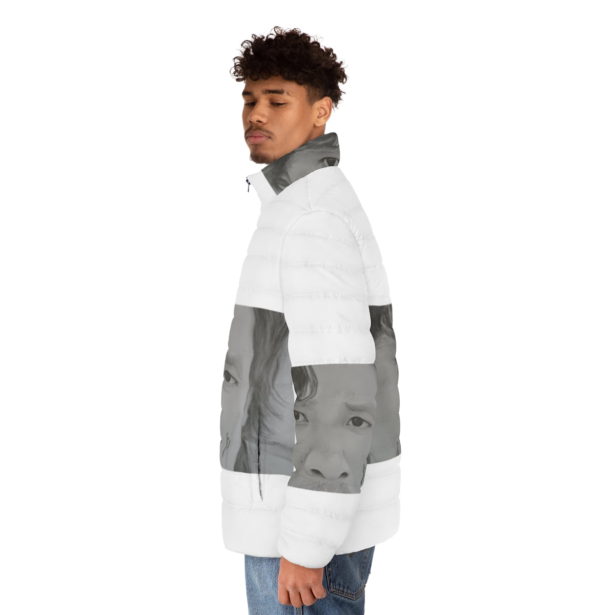 Squid Game Drawing Inspired Puffer Jacket - Netflix Korean Drama Apparel - men side left