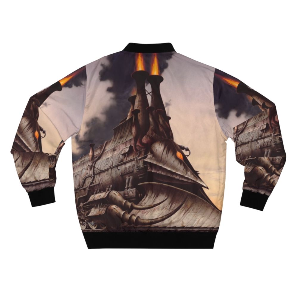 Steampunk-inspired heavy metal album cover bomber jacket - Back