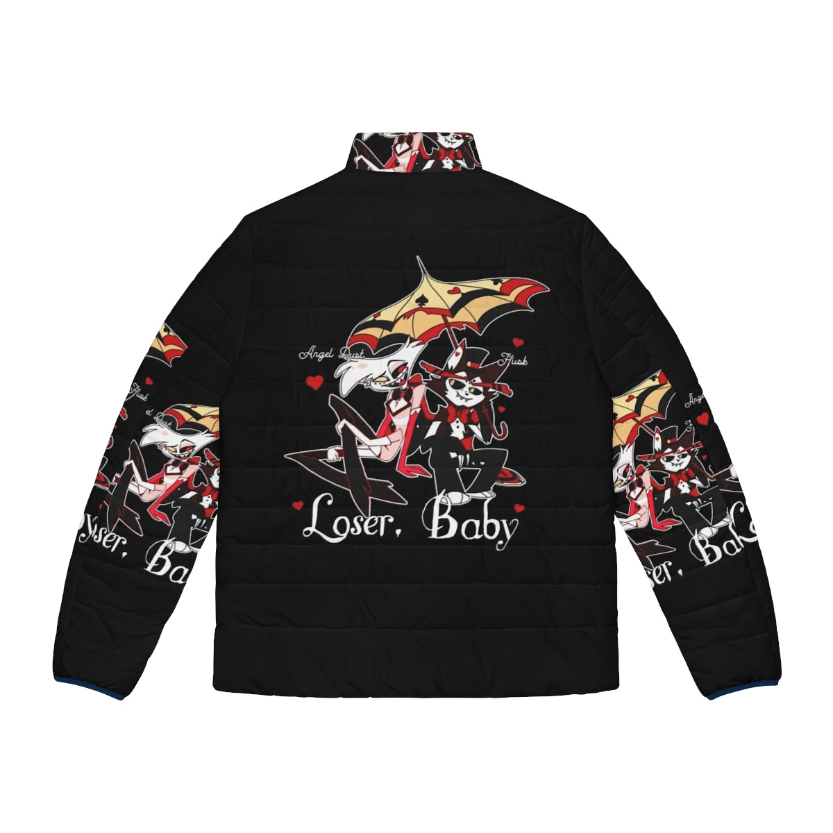 Hazbin Hotel Angel Dust x Husk Demon Fashion Puffer Jacket - Back