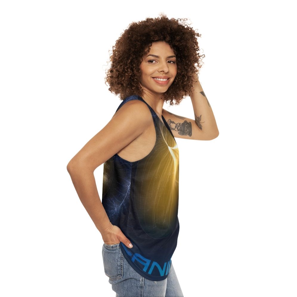 Laniakea Unisex Tank Top featuring space art galaxy cluster design - women side