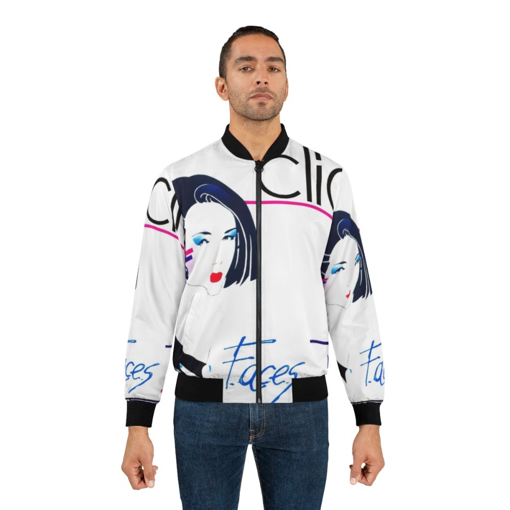 Retro 80s Italo Disco Bomber Jacket with Colorful Geometric Patterns - Lifestyle