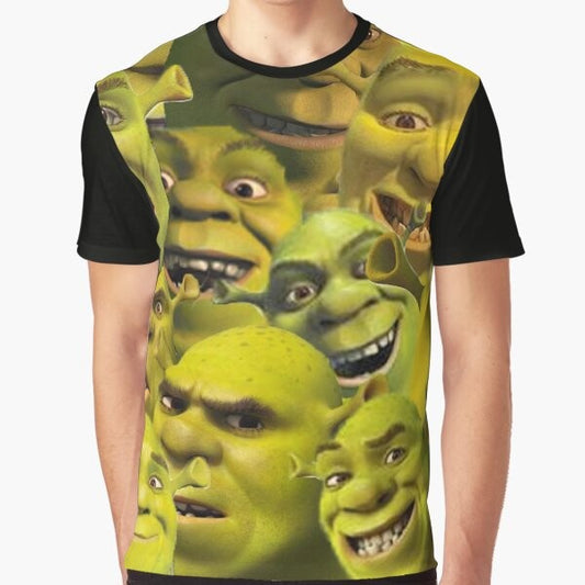 Shrek graphic t-shirt featuring the iconic character and his layers of humor