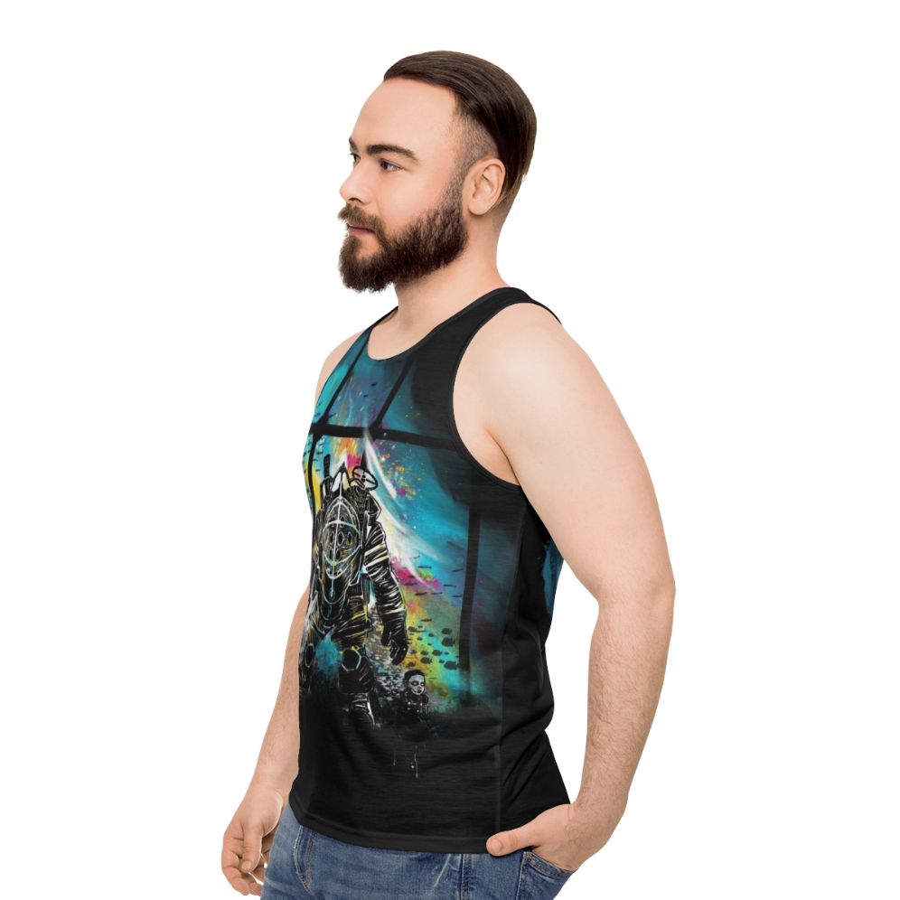 Bioshock inspired Mr Bubbles unisex tank top - men side