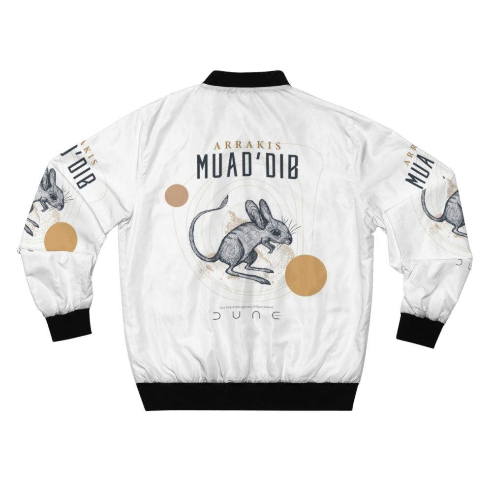 Dune 2020 Muad'Dib Bomber Jacket featuring the symbol of the Fremen and the sands of Arrakis - Back