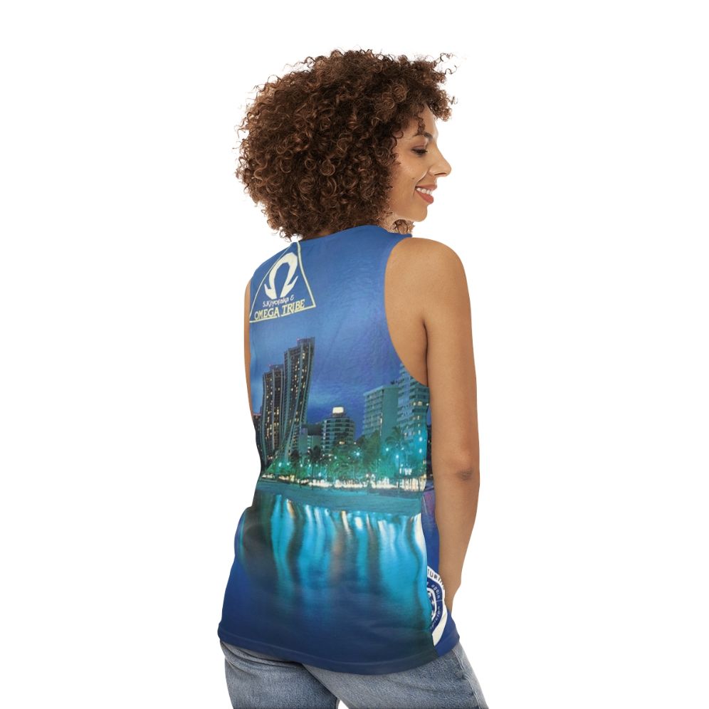 Unisex 80s Japanese City Pop Synth Pop Music Tank Top - women back