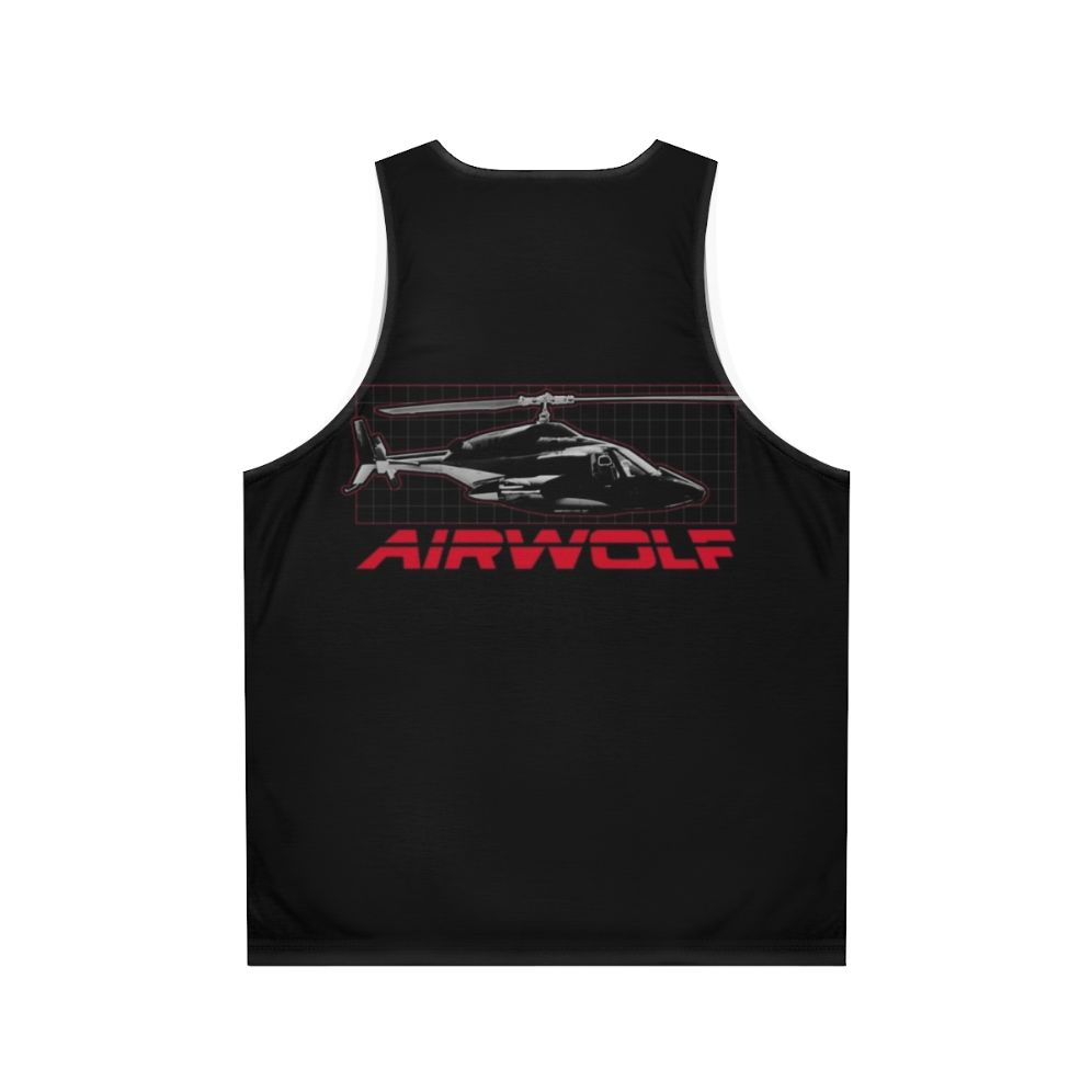 Airwolf 80s Helicopter Unisex Tank Top - Back