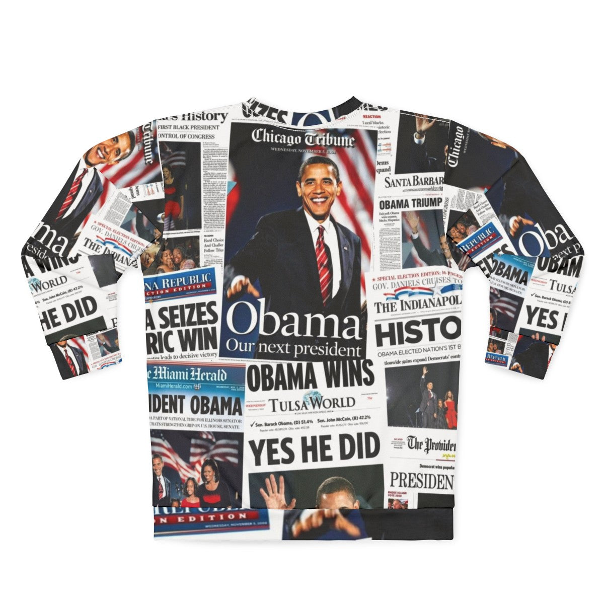 Obama 2008 Commemorative Historic Election Sweatshirt - Back