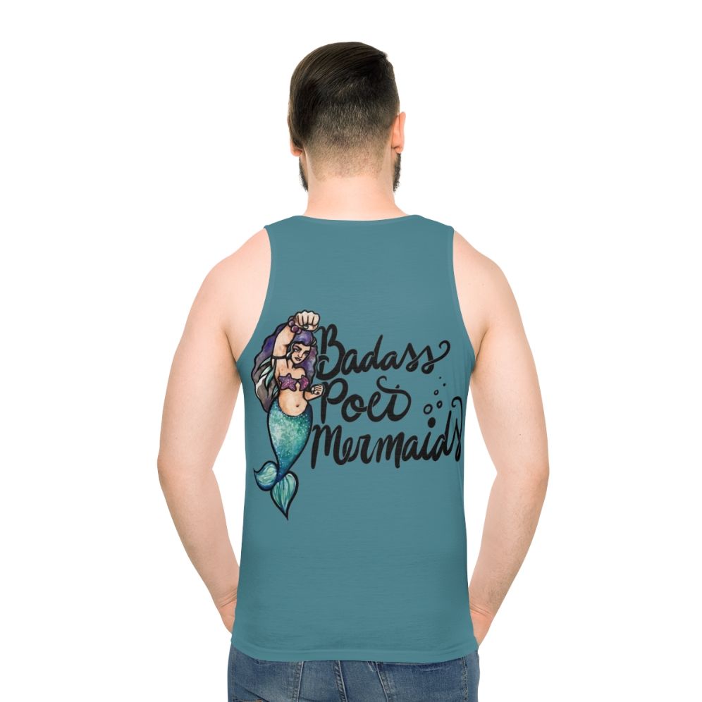 Badass poet mermaids unisex tank top - men back