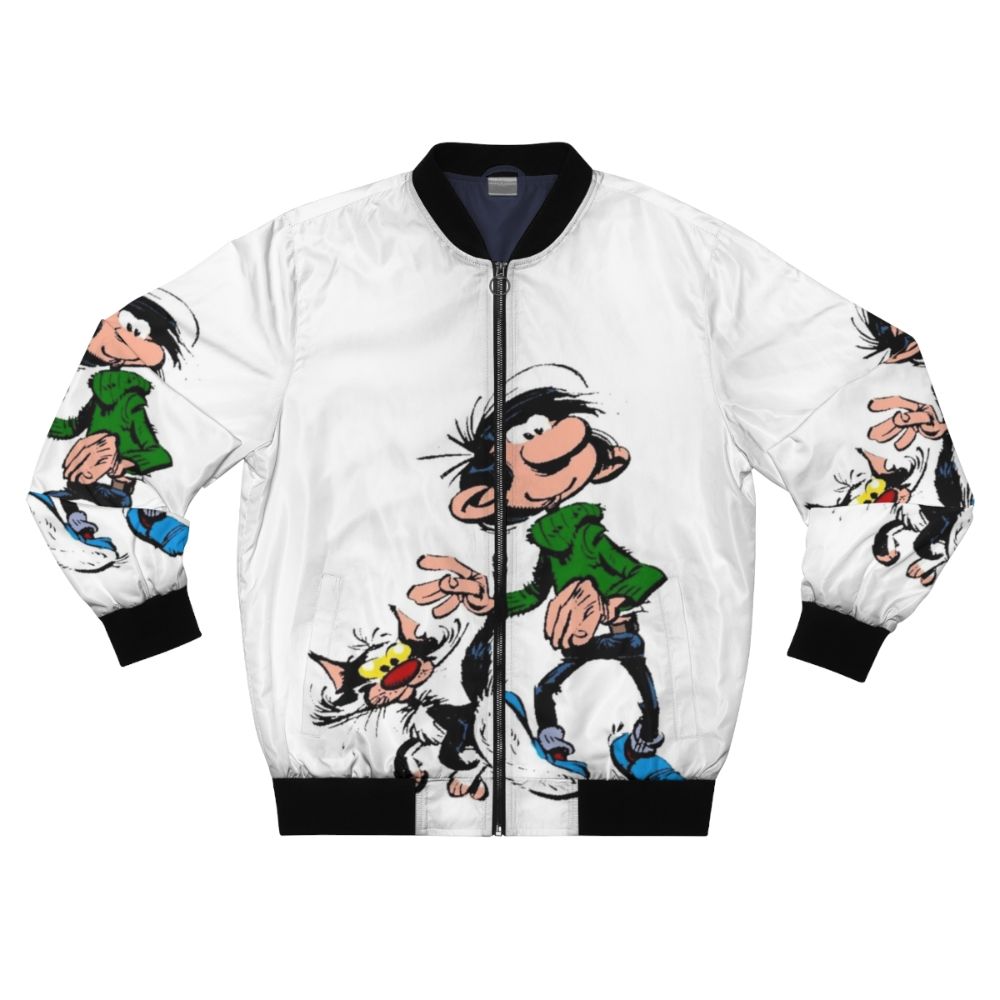 Gaston Lagaffe Vintage Bomber Jacket with cartoon design