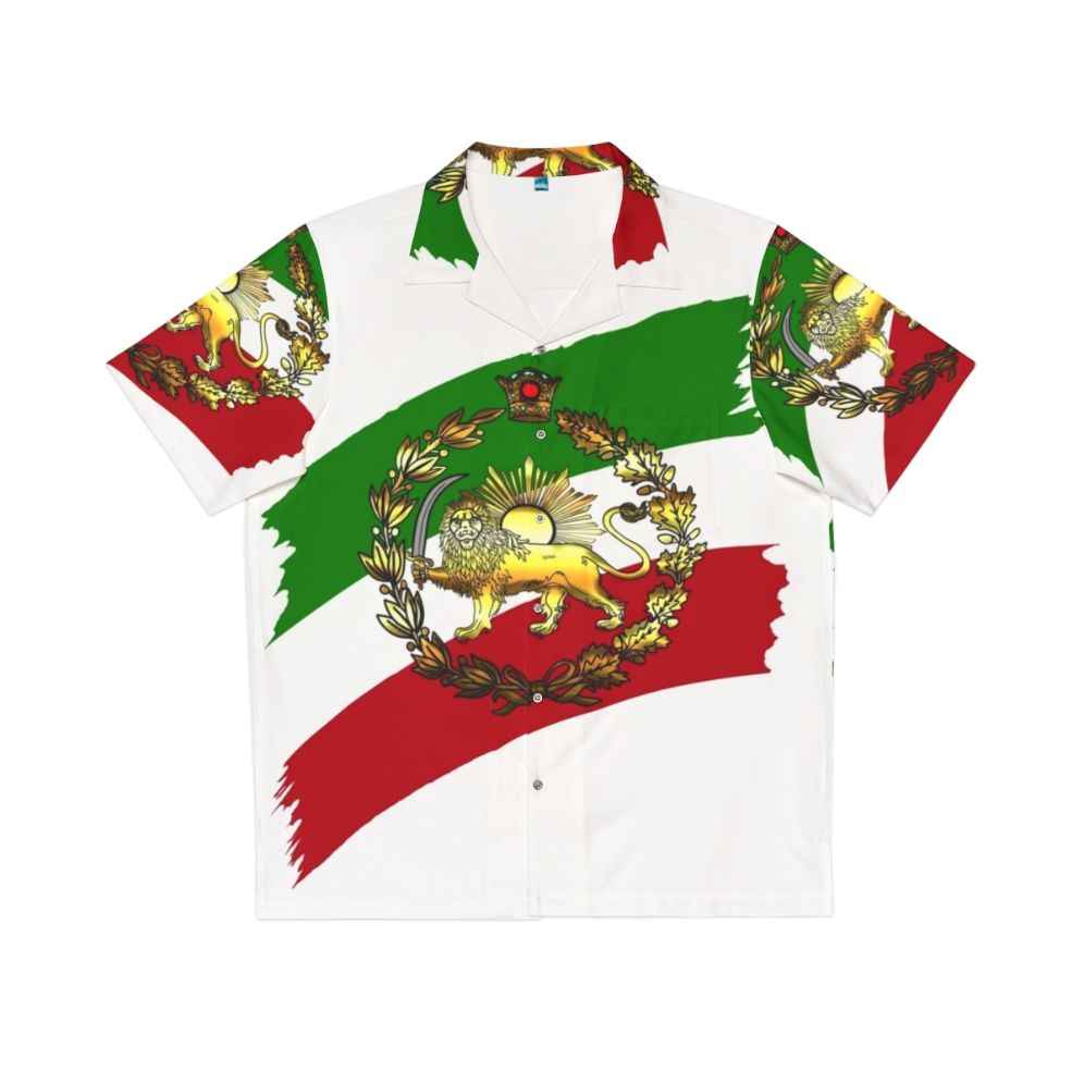 Iran Pahlavi Lion and Crown Flag Hawaiian Shirt