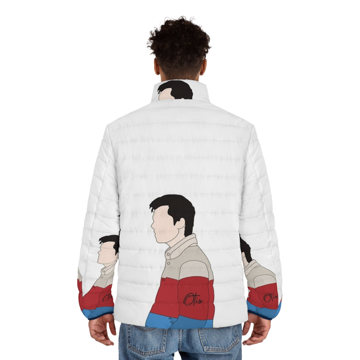 Sex Education Otis Puffer Jacket featuring the show's main characters - men back