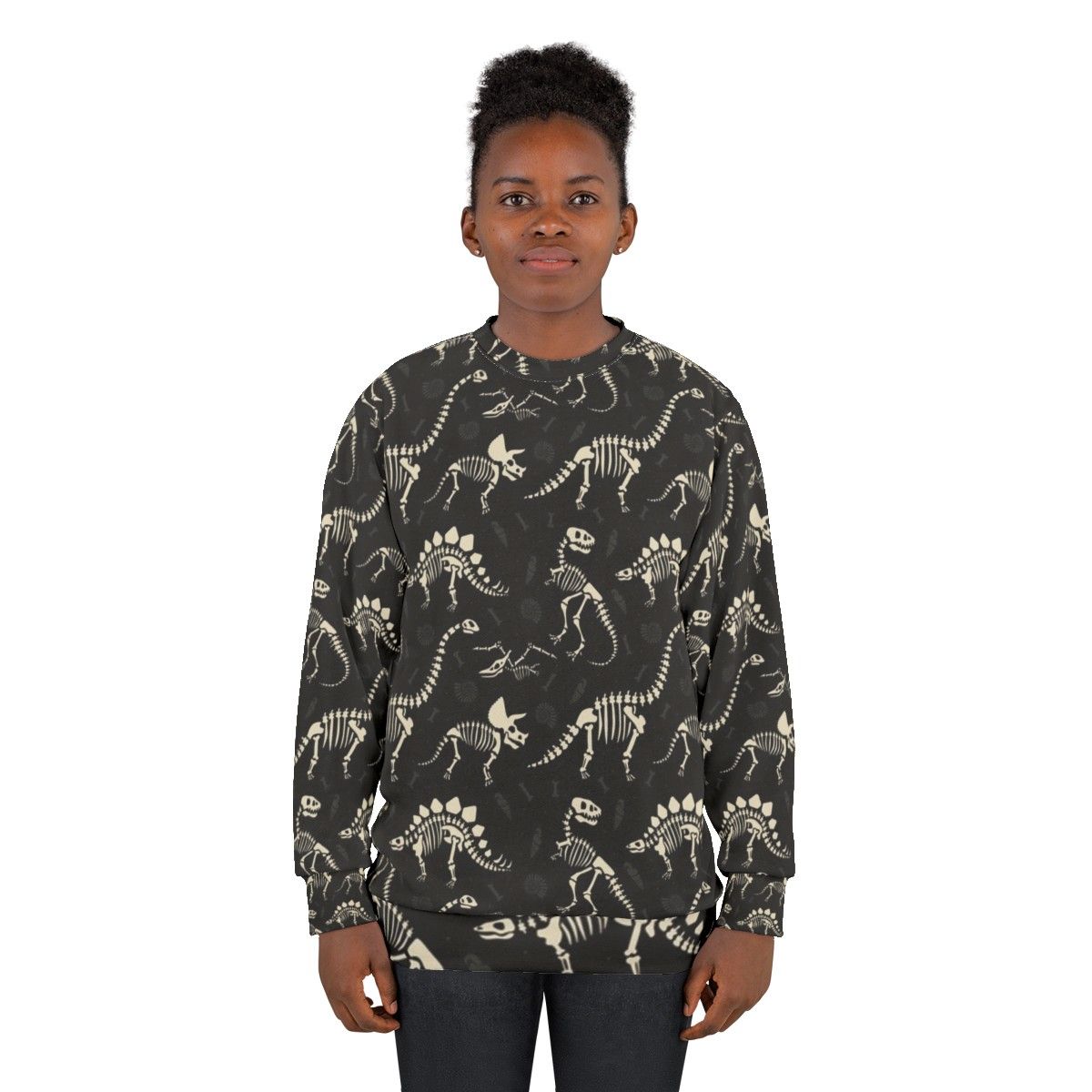 Dinosaur Fossil Black Sweatshirt - women