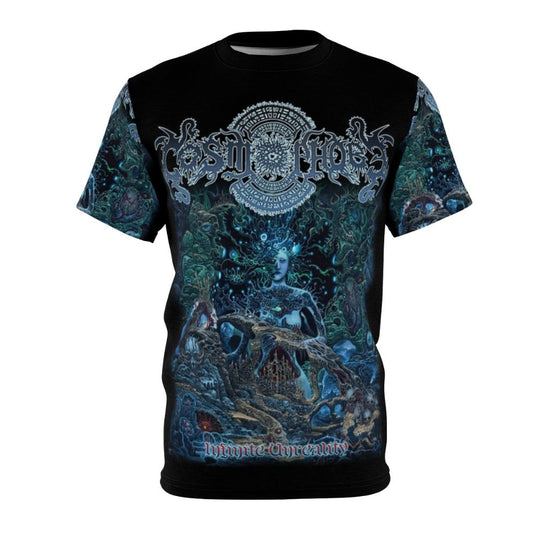 Abstract and psychedelic technical death metal band t-shirt