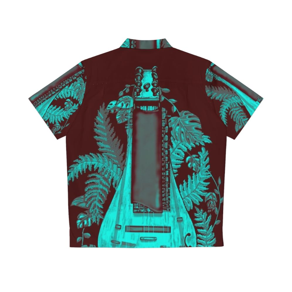 Dawnlight Hurdy Gurdy Hawaiian Shirt featuring a hurdy gurdy, a traditional folk music instrument - Back