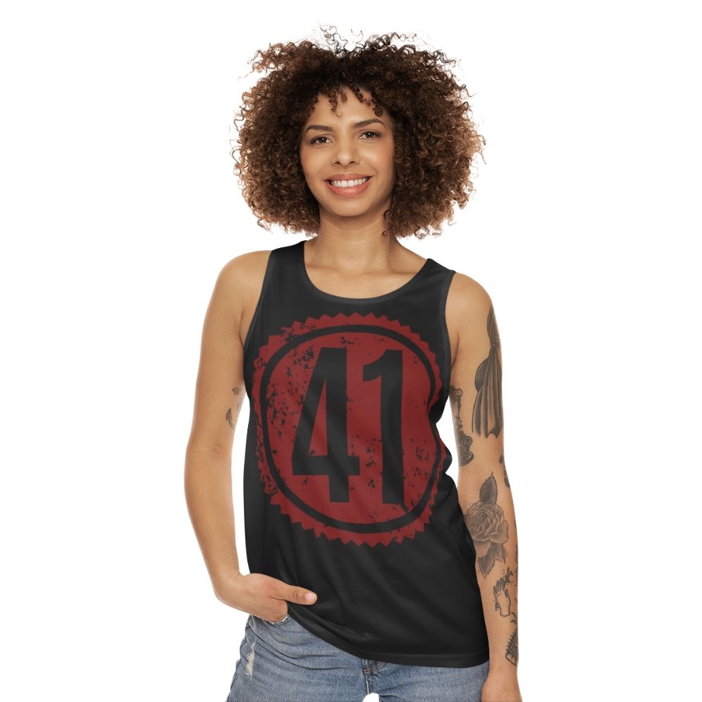 41 Dave Matthews Band Red Distressed Unisex Tank Top - women