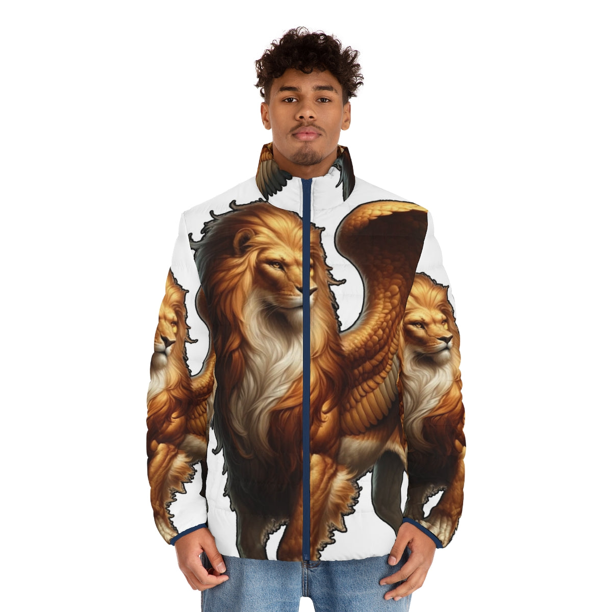 Grrrifin Puffer Jacket - A Legendary Mythological Creature-Inspired Outerwear - men front