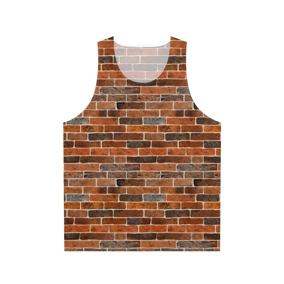 Brick wall unisex tank top with concrete block pattern