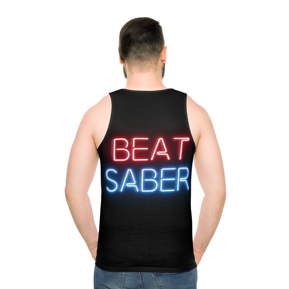 Beat Saber Virtual Reality Unisex Tank Top - men back