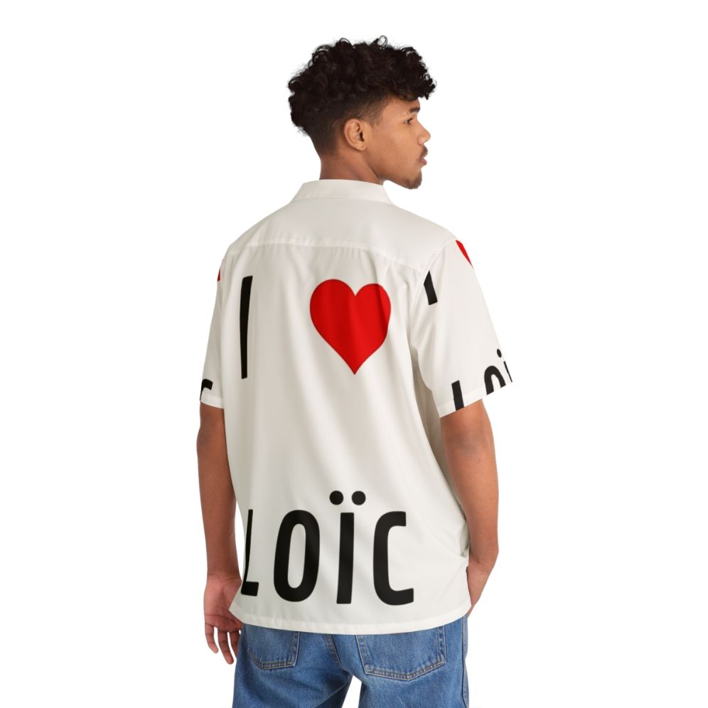 Vibrant Hawaiian shirt with "I Love Loïc" design - People Back