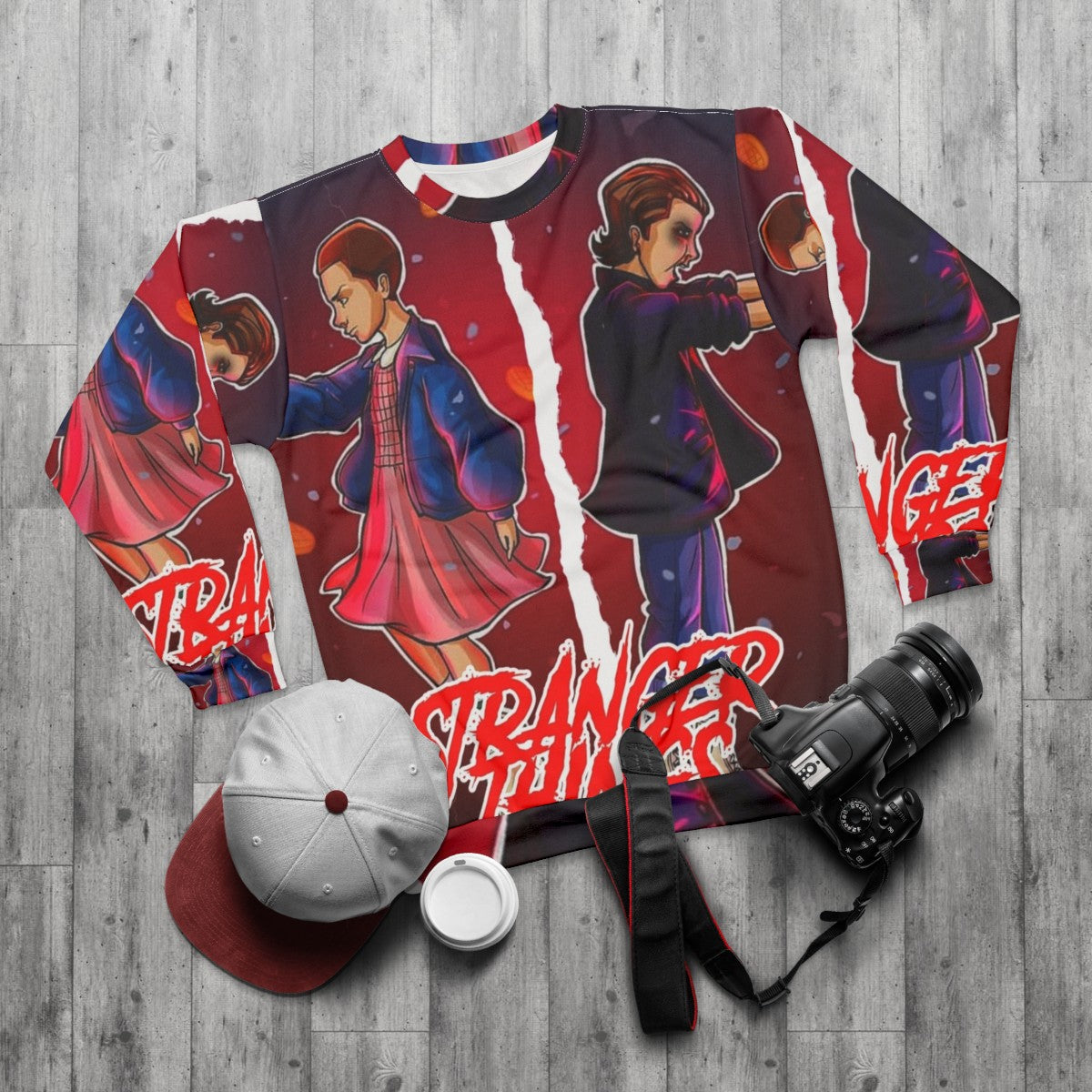 Stranger Things Fan Art Sweatshirt - flat lay