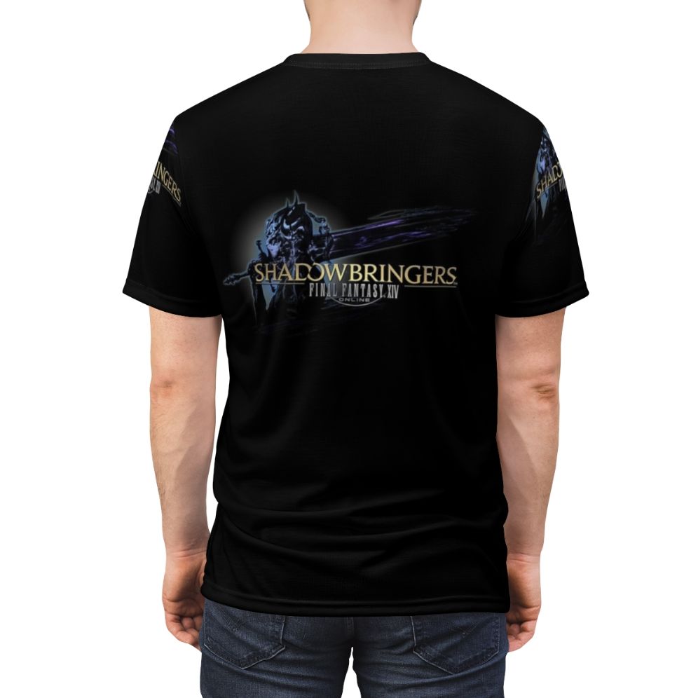 Artistic FFXIV Shadowbringers Logo T-Shirt Design - men back