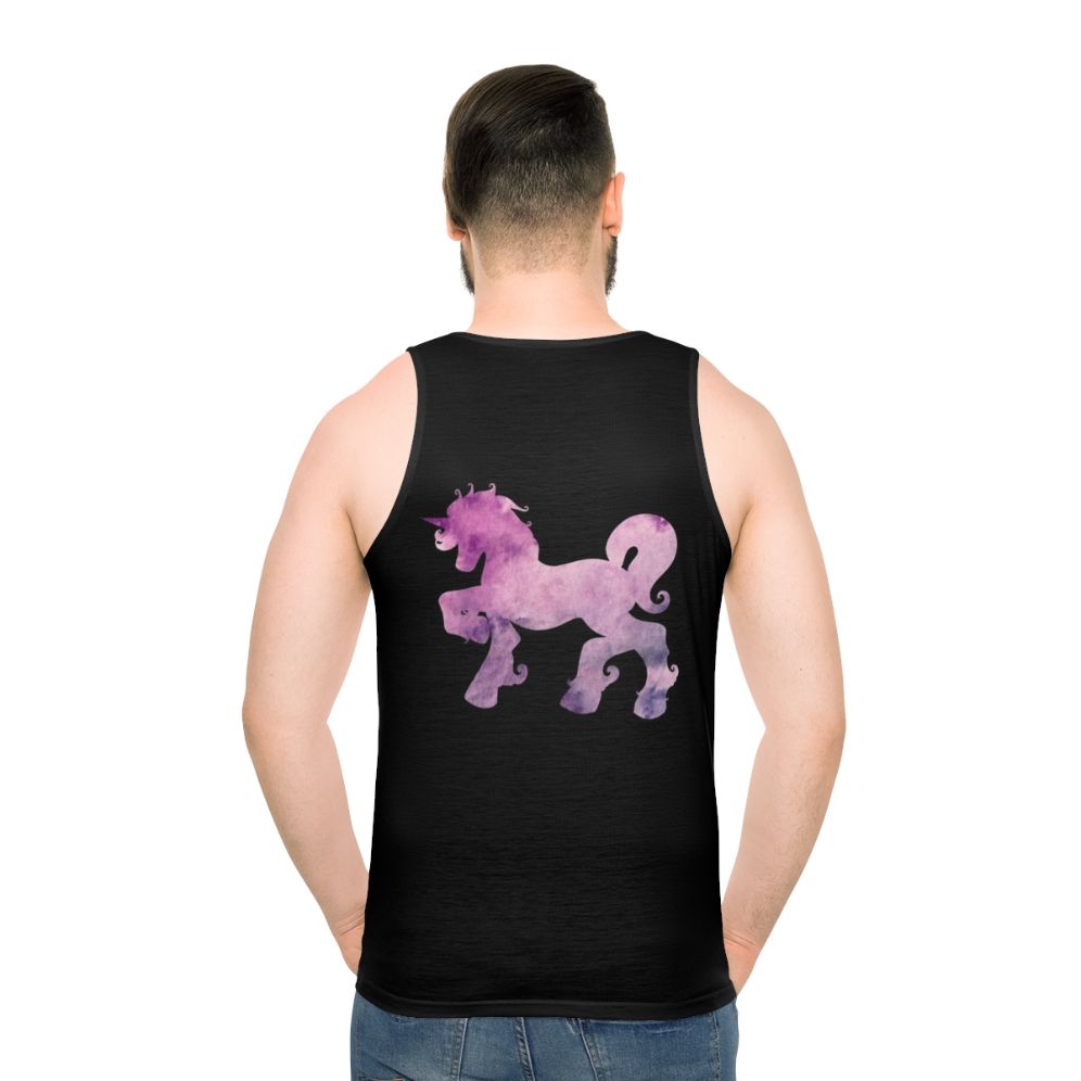 Watercolor unicorn tank top - men back