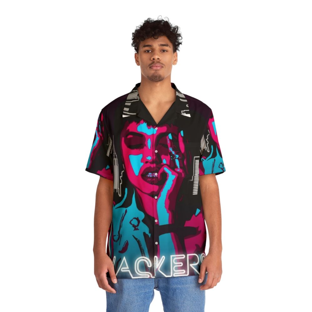 90s Hackers Neon Hawaiian Shirt Inspired by Angelina Jolie - Lifestyle