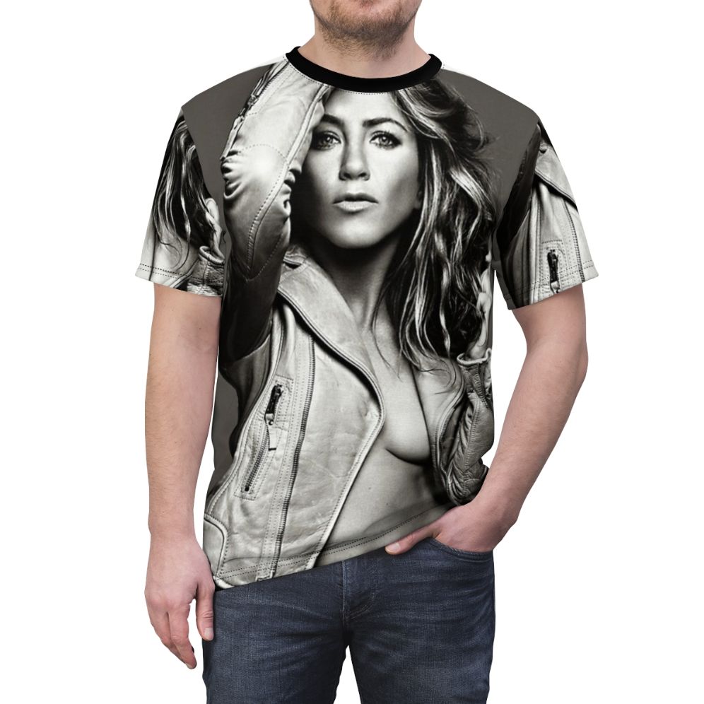 Vintage-style graphic t-shirt featuring Jennifer Aniston as Rachel Green from the popular 90s TV show Friends - men front