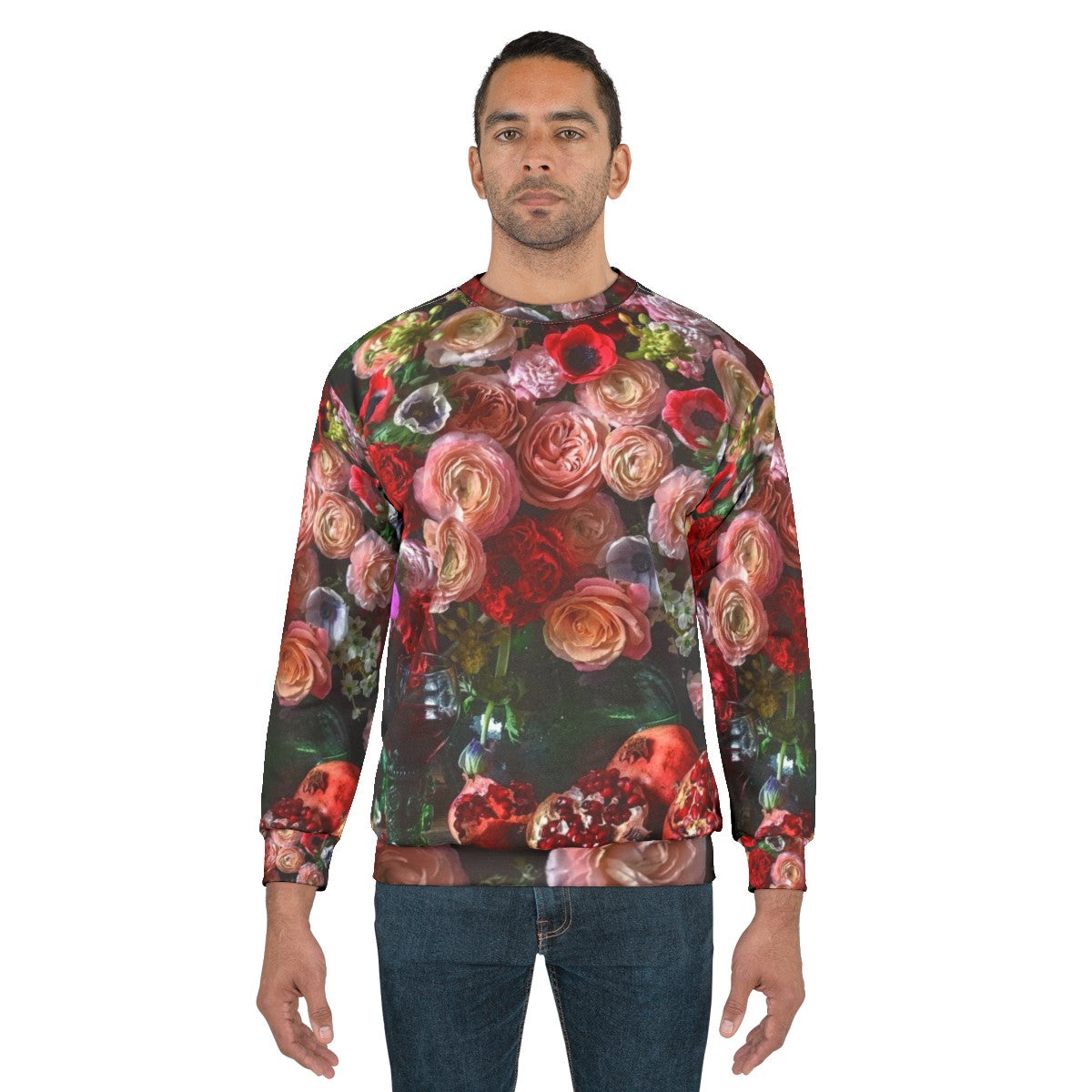 Vintage floral pomegranate sweatshirt - men