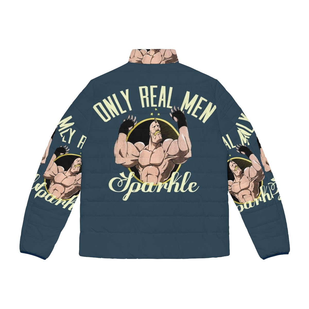 Fullmetal Alchemist inspired sparkly puffer jacket for real men - Back