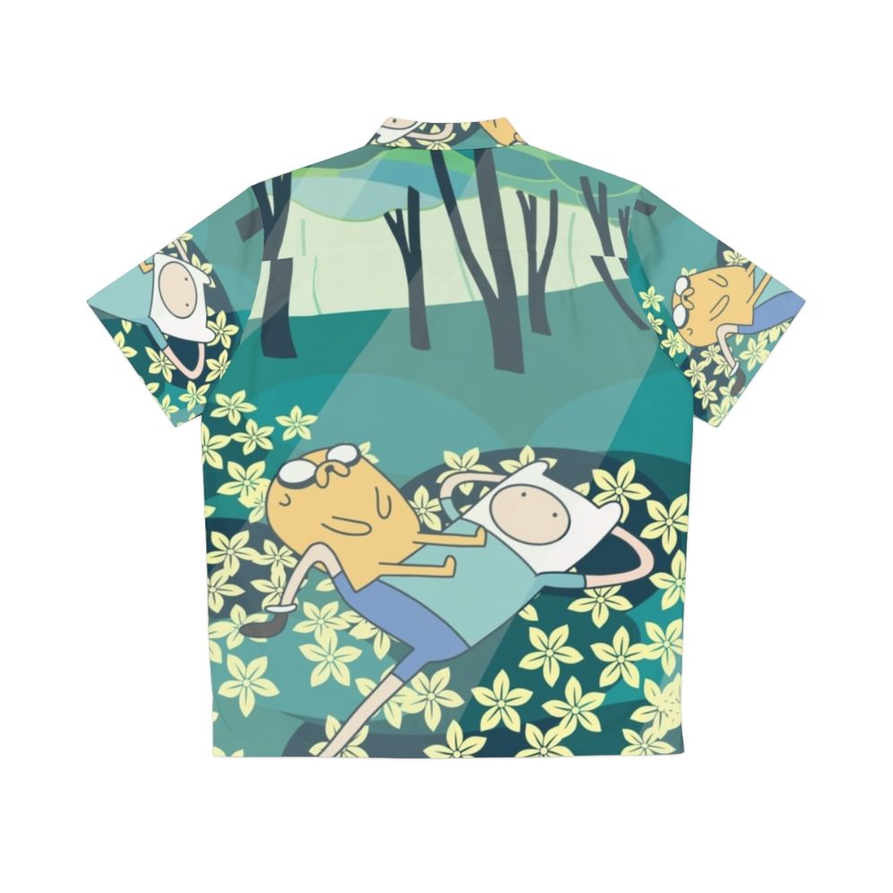 Adventure Time Tropical Flowers Hawaiian Shirt - Back