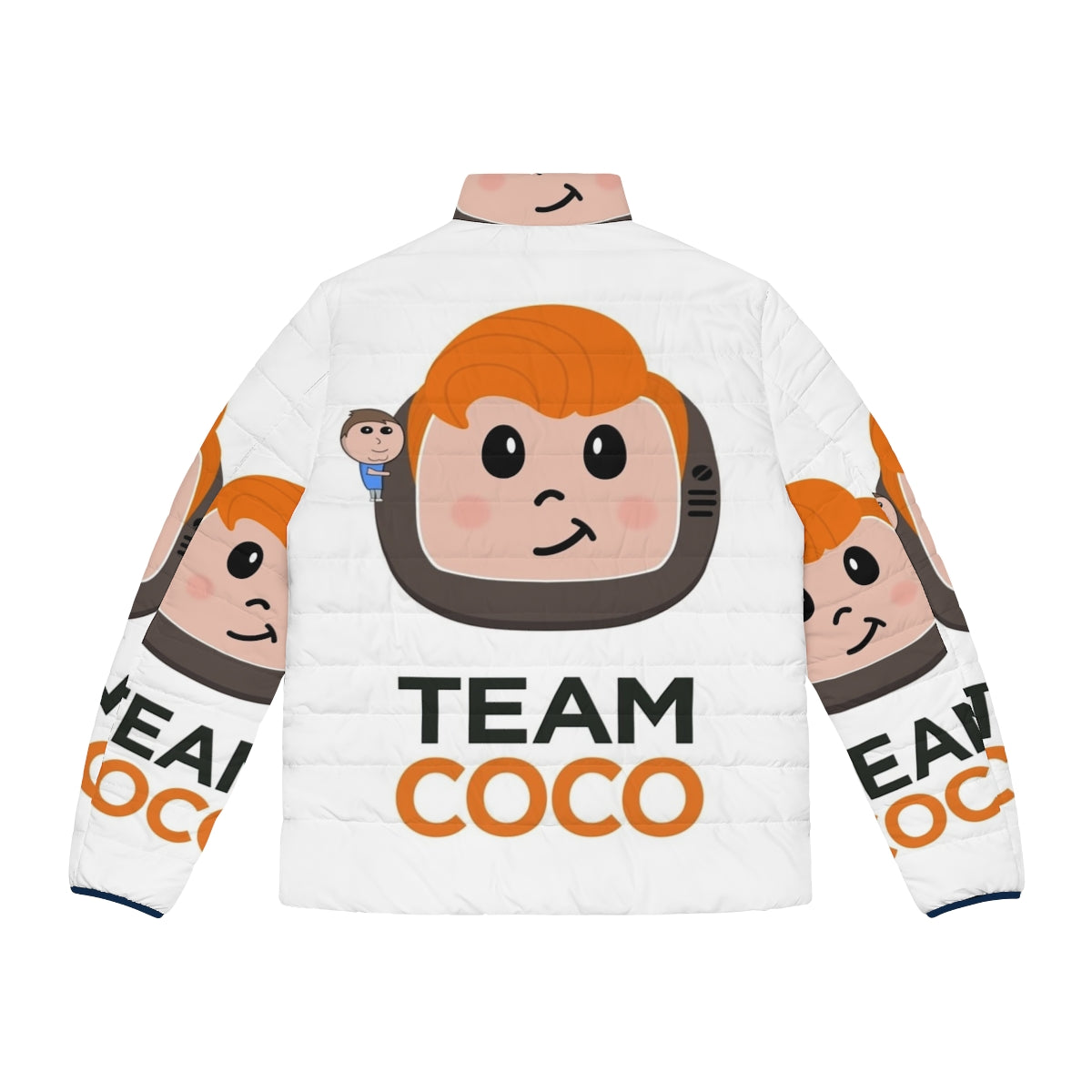 Team Coco Fan Art Puffer Jacket featuring Conan O'Brien design - Back