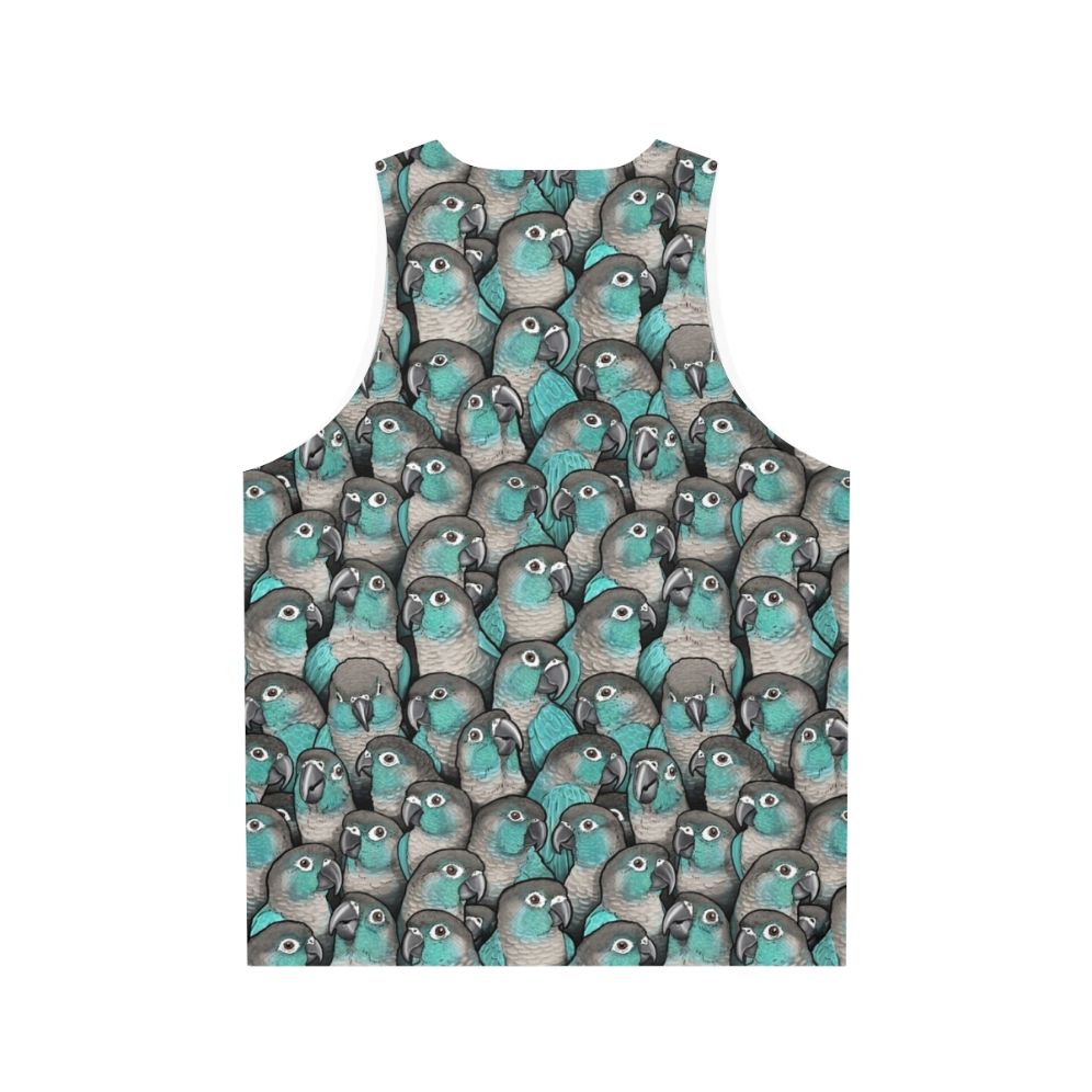 Turquoise green cheeked conure unisex tank top - Back